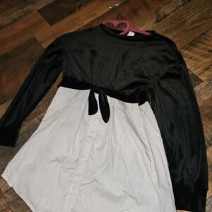 SHEIN Black and White Tunic Top Girls Size 8